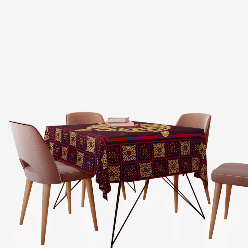 Ramadan Table Cloth 150x150 Oriental Pattern - Violet
