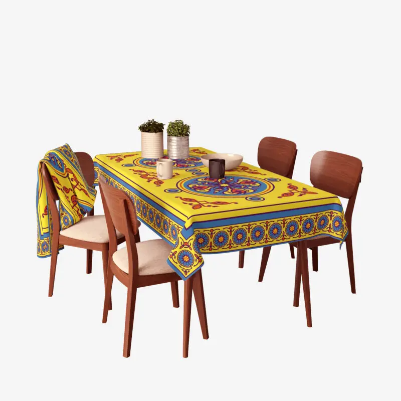 Ramadan Table Cloth 235x150 Oriental Pattern - Yellow