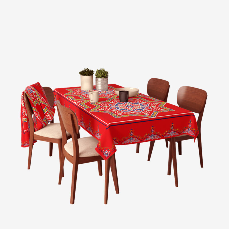 Ramadan Table Cloth 235x150 Oriental Pattern - Red